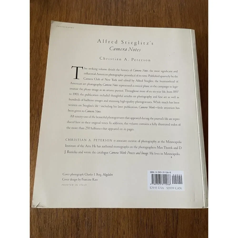 Alfred Stieglitz's Camera Notes Paperback Peterson, Christian A. Photography